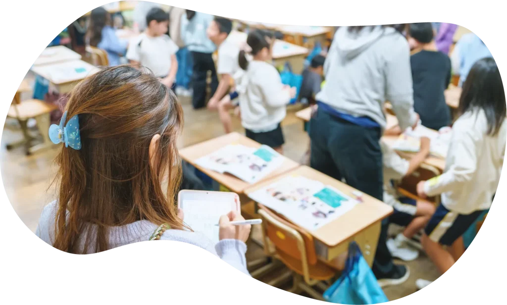 学校訪問支援での観察の様子